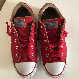 Converse All Star Red brown suede sneakers bigger boys size 3 chuck Taylor